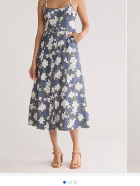 NWOT Sophie Rue Linen Floral Midi Dress